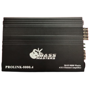Bassmasters 4-Ch Amp Prolink-8000.4 Black 8000w Peak