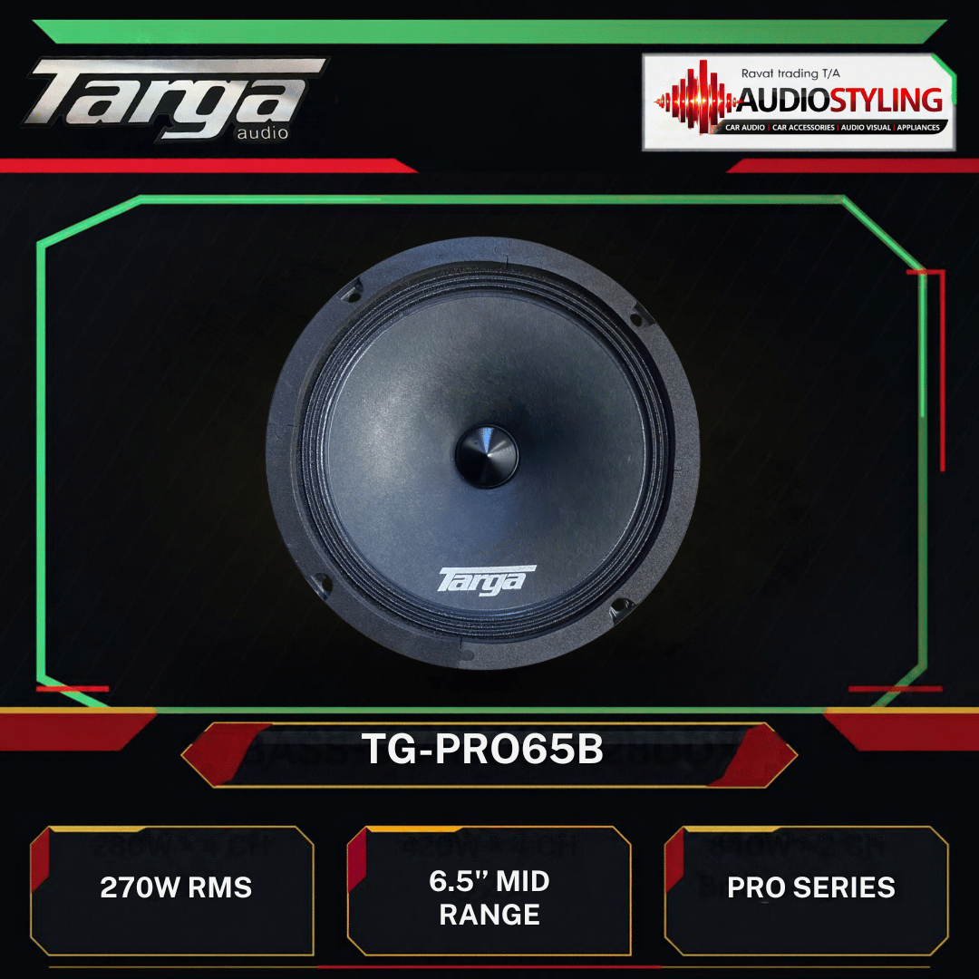Targa TG-PRO65B Pro Series 6.5'' 270W RMS Midrange Speakers